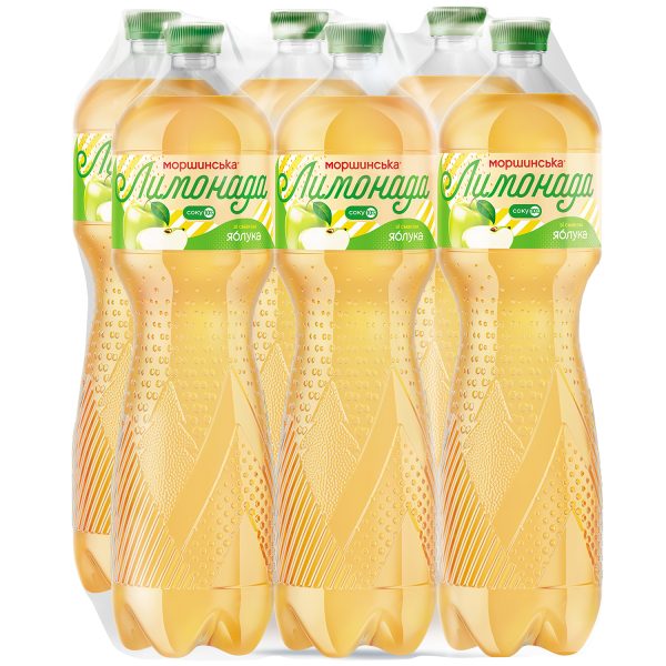 Напій соковий Моршинська Лимонада зі смаком яблука 1,5 л х 6 шт