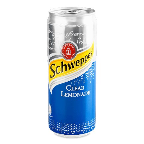 Напій Schweppes Clear Lemonade сильногазований, ж/б 0,33 л х 12 шт