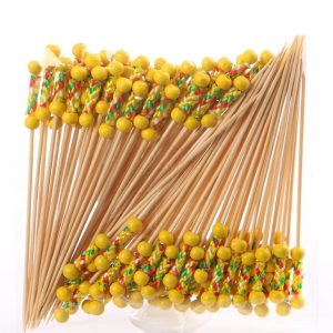 Шпажки бамбукові жовте плетіння 12 см 100 шт