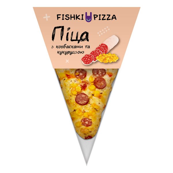 Піца ТМ Fishki Pizza з ковбасками та кукурудзою 125 г х 30 шт