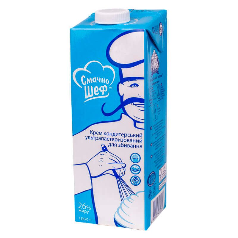 Крем кондитерский Смачно шеф 26%, 1л