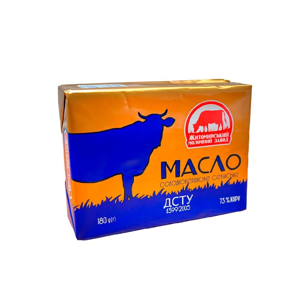 Масло ЖМЗ солодковершкове Селянське 73%, 180 г
