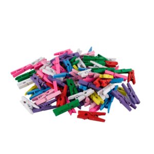 Міні прищіпки дерев’яні кольорові 2,5 см 100 шт