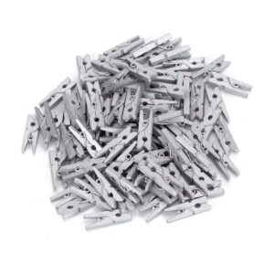 Міні прищіпки дерев’яні срібні 2,5 см 100 шт