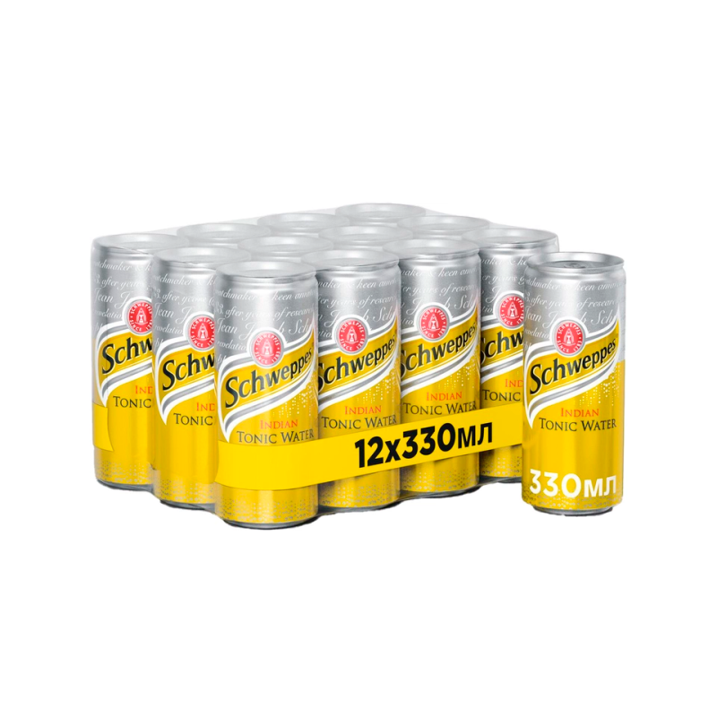 Напій Schweppes Indian Tonic сильногазований, ж/б 0,33 л х 12 шт