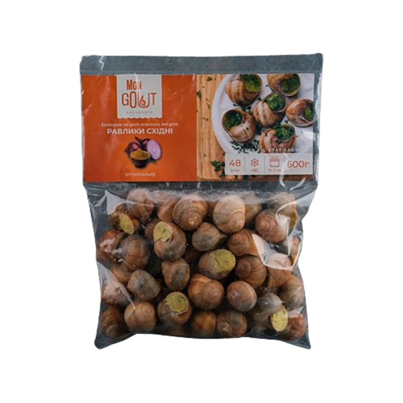 Равлики Mon Gout Escargots східні оптимальні в пакеті, 600 г (48шт)