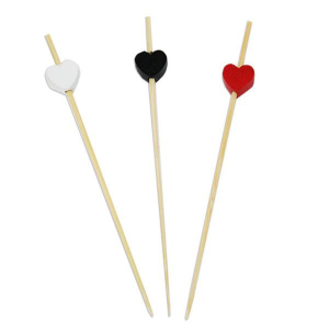 Шпажки бамбукові Серце в асортименті 12 см 100 шт