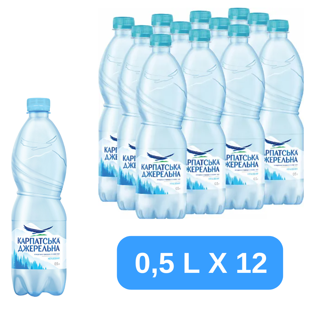 Вода мінеральна Карпатська Джерельна негазована 0,5 л х 12 шт