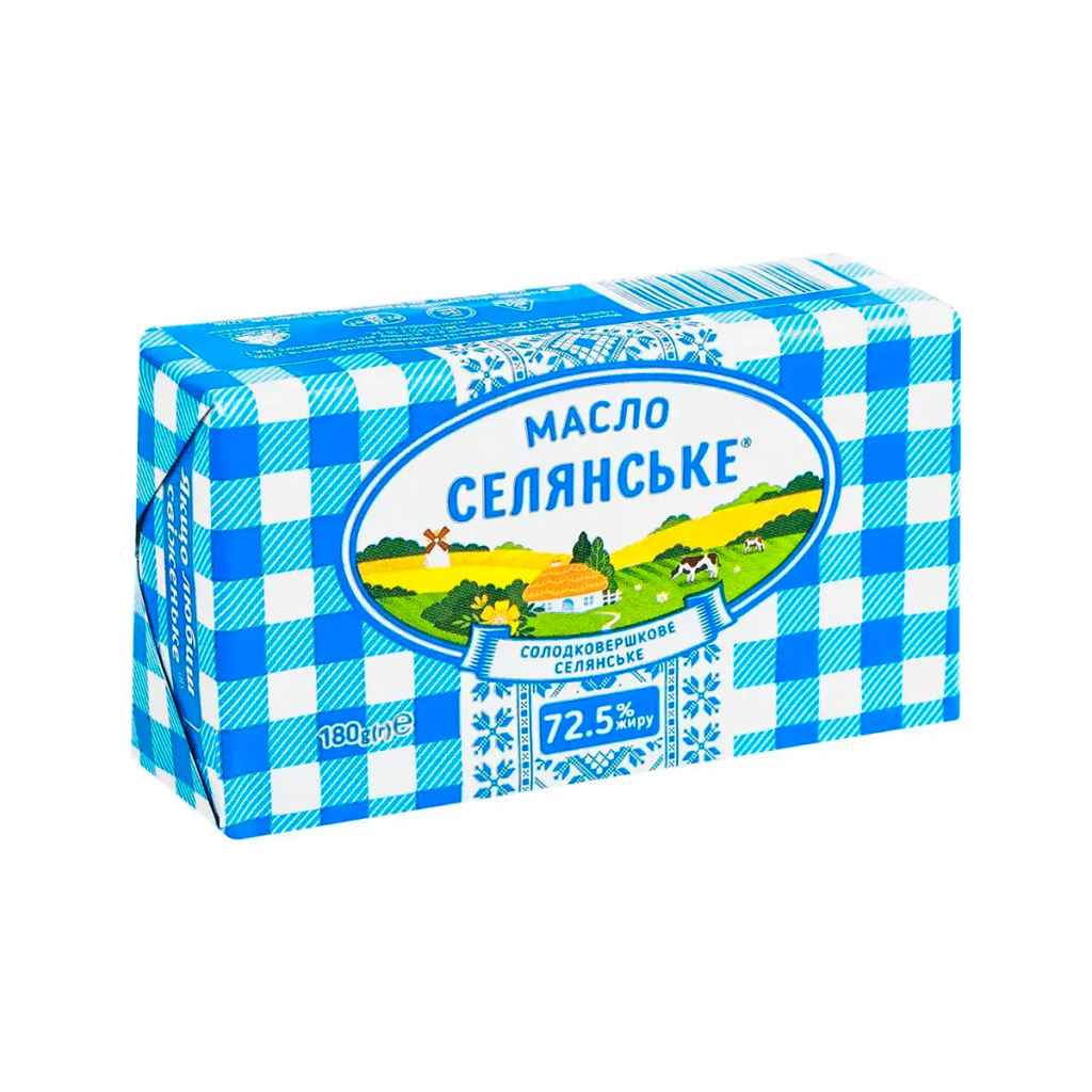 Масло Селянське солодковершкове Селянське 72,5%, 180 г
