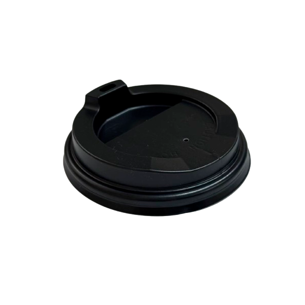 Кришка для паперових стаканів чорна 90 мм 50 шт