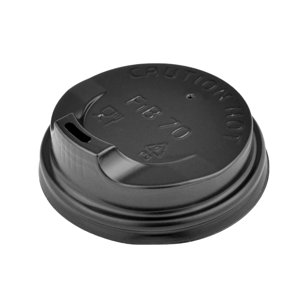 Кришка для паперових стаканів чорна 70 мм 50 шт