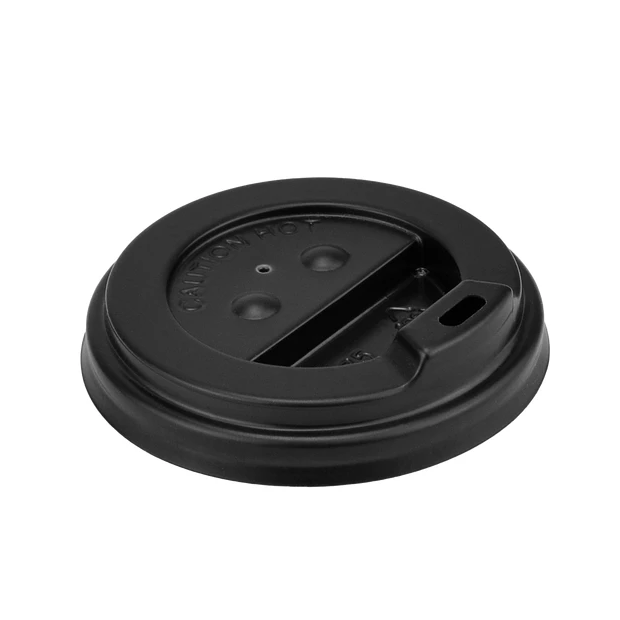 Кришка для паперових стаканів чорна 75 мм 50 шт