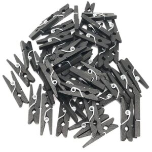 Міні прищіпки дерев’яні чорні 2,5 см 50 шт