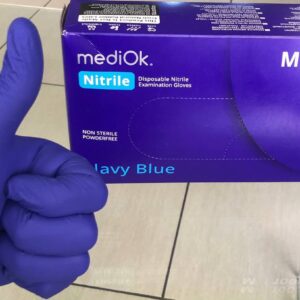 Рукавички нітрилові фіолетові без пудри Navy Blue 100 шт, S